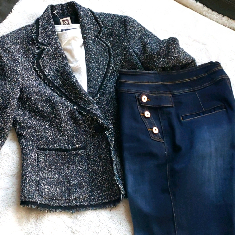 Anne Klein | Fitted Tweed Jacket
